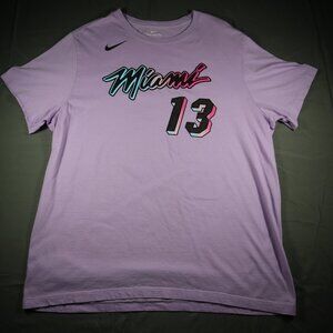 Bam Adebayo #13 Nike Miami Heat Limited Edition T-shirt Mens Size XL Lilac